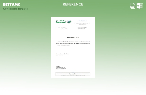 Референтен шаблон за затворање банка во модерен стил Тунис Амин